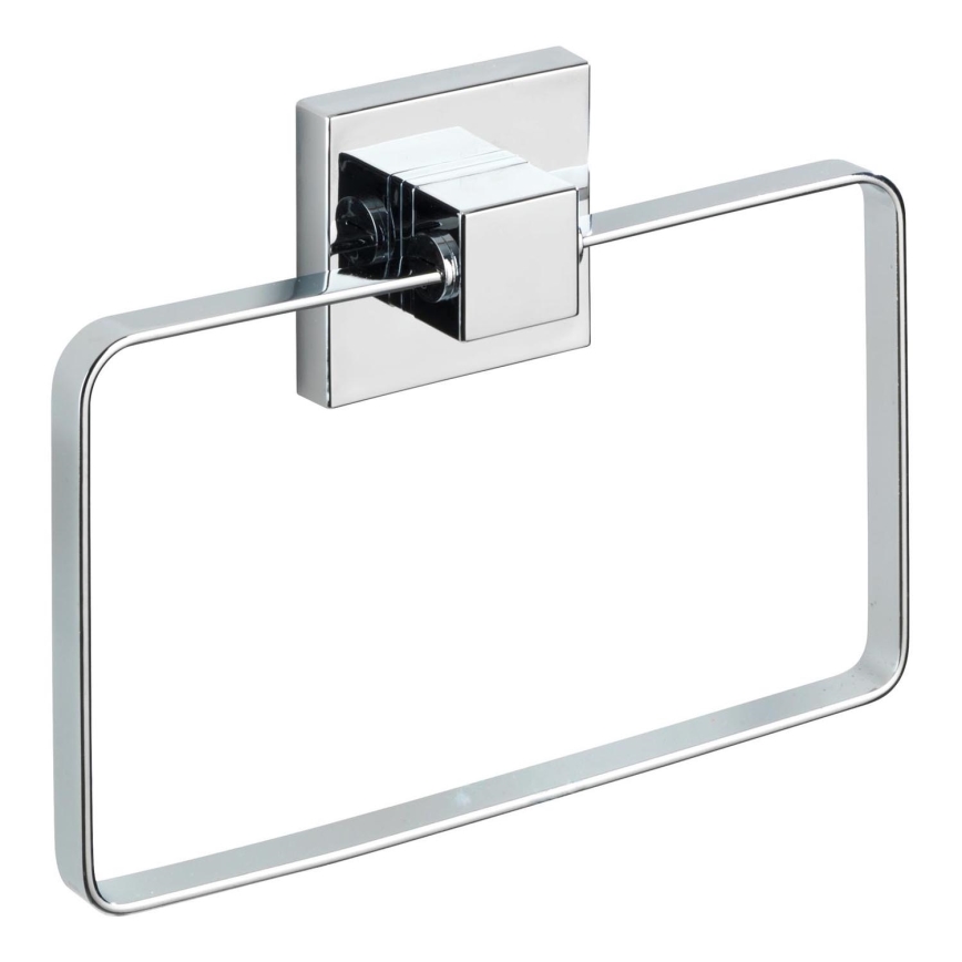 WENKO 22689100-Handtuchhalter VACUUM-LOC QUADRO ED 18,5 x 14 cm silber/glänzend verchromt