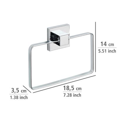WENKO 22689100-Handtuchhalter VACUUM-LOC QUADRO ED 18,5 x 14 cm silber/glänzend verchromt