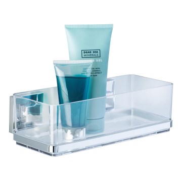 WENKO 22692100-Ablage VACUUM-LOC QUADRO ED 25,5x14 cm silber/klar