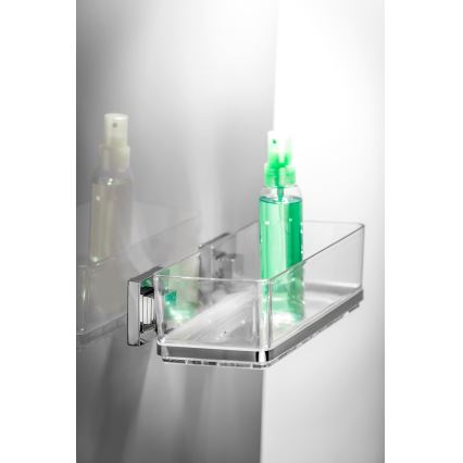 WENKO 22692100-Ablage VACUUM-LOC QUADRO ED 25,5x14 cm silber/klar