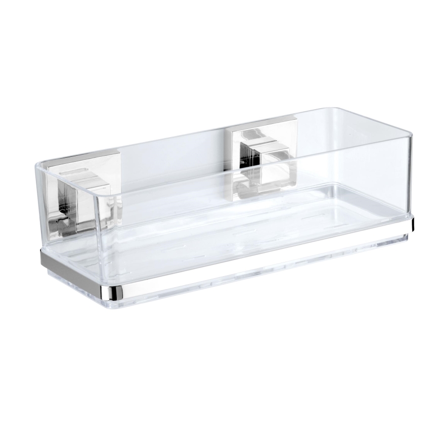 WENKO 22692100-Ablage VACUUM-LOC QUADRO ED 25,5x14 cm silber/klar