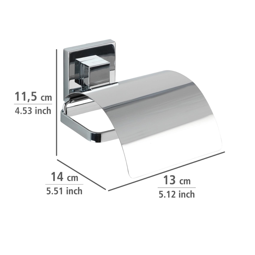 WENKO 22696100-WC-Papierhalter VACUUM-LOC QUADRO ED 13x14 cm glänzender Chrom