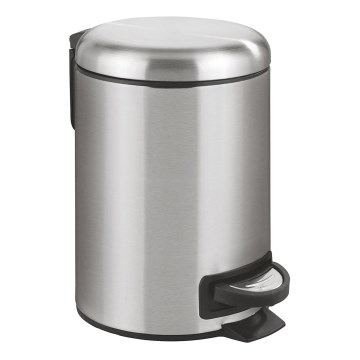 WENKO 22702100 - Abfalleimer LEMAN 17x25 cm Edelstahl satiniert/schwarz
