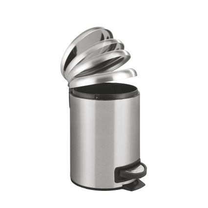 WENKO 22702100 - Abfalleimer LEMAN 17x25 cm Edelstahl satiniert/schwarz