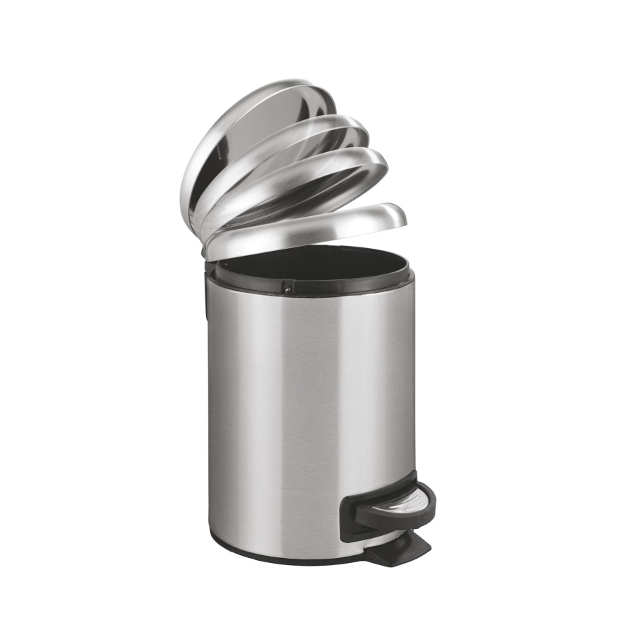 WENKO 22702100 - Abfalleimer LEMAN 17x25 cm Edelstahl satiniert/schwarz