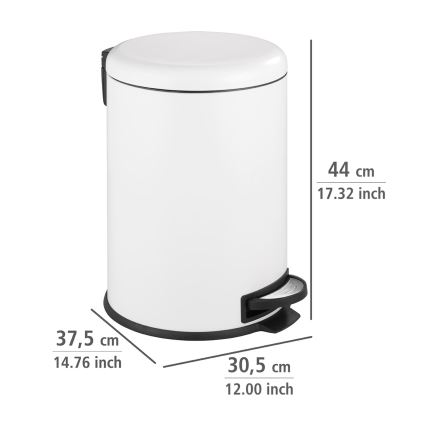 WENKO 22708100 - Wäschekorb LEMAN 30,5x44 cm weiß/schwarz