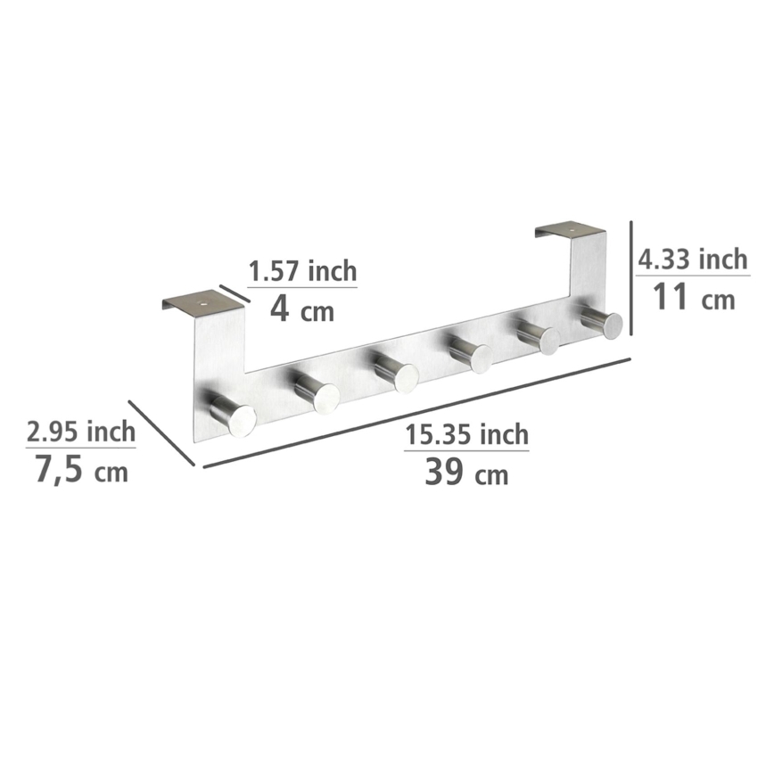 WENKO 22804100 - Garderobenleiste CELANO 39 x 11 cm Edelstahl/silber