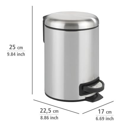 WENKO 22829100 - Korb LEMAN 17 x 25 cm Edelstahl satiniert/schwarz