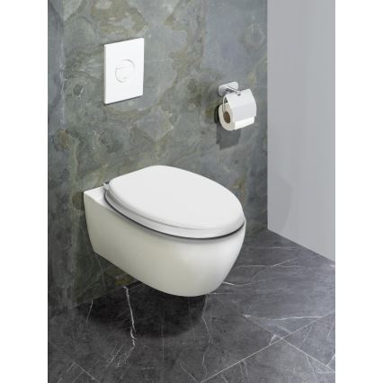 WENKO 22885100 - WC-Sitz URBIO 36 x 42,5 cm, weiß/silber