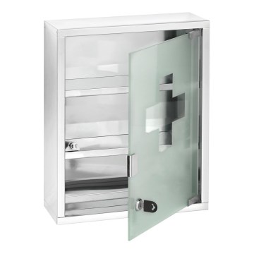 WENKO 22924100 - Medizinschrank 30x40 cm Edelstahl/Silber