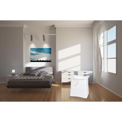 WENKO 22949100 - Hocker WING 45x48 cm weiß/schwarz