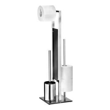 WENKO 22983100 - WC-Bürste RIVALTA 18x70 cm Edelstahl/silber/schwarz