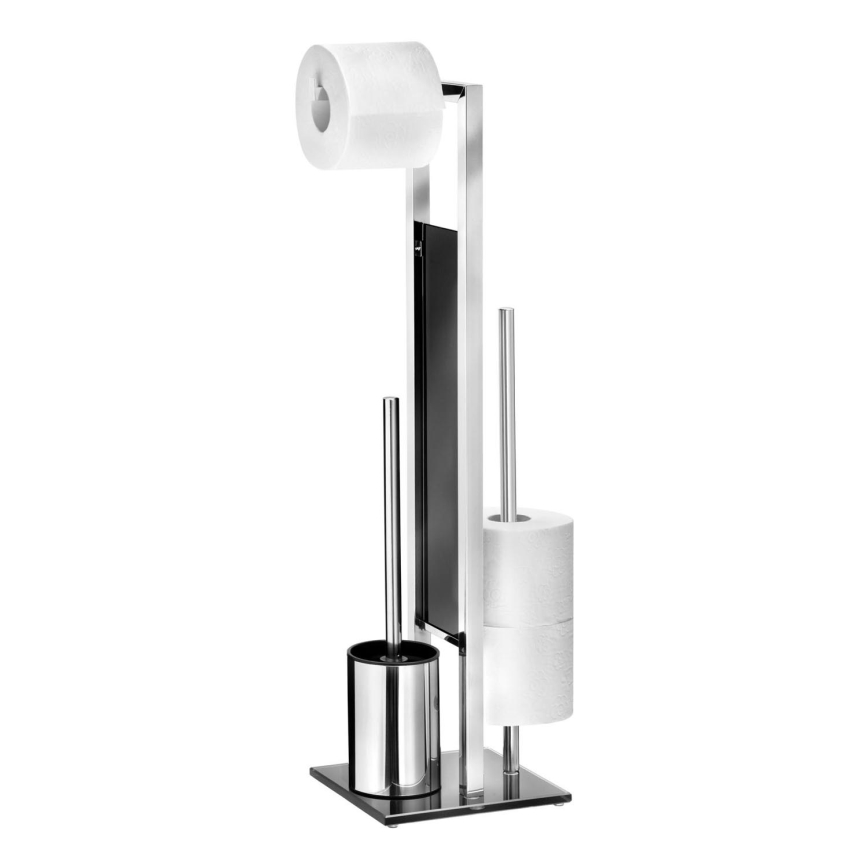 WENKO 22983100 - WC-Bürste RIVALTA 18x70 cm Edelstahl/silber/schwarz
