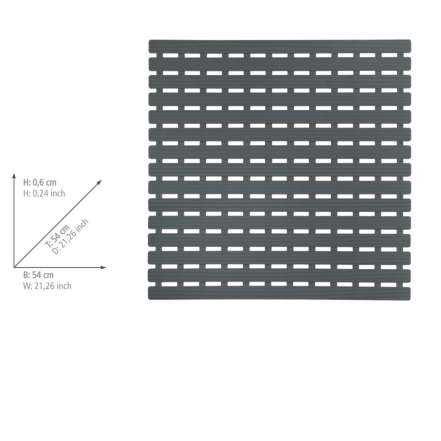WENKO 23125100 - Duschmatte ARINOS 54 x 54 cm, grau/grau