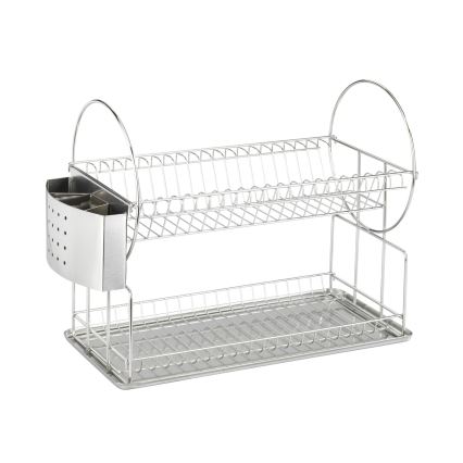 WENKO 2329100 - Geschirrabtropfer DUO 21x33 cm Edelstahl/silber