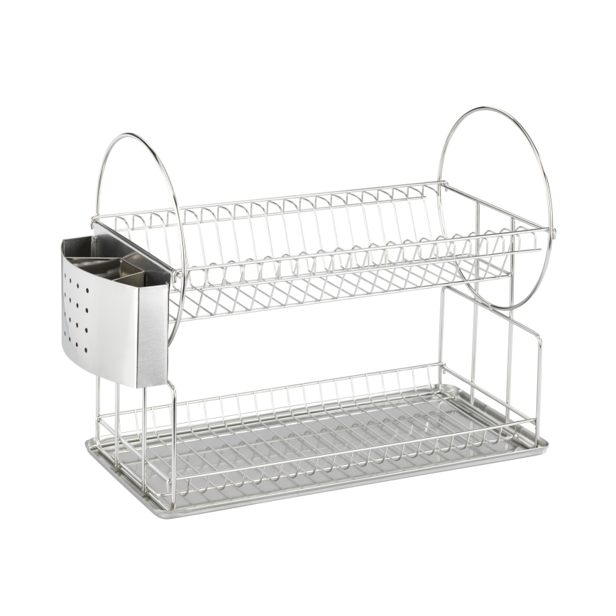 WENKO 2329100 - Geschirrabtropfer DUO 21x33 cm Edelstahl/silber