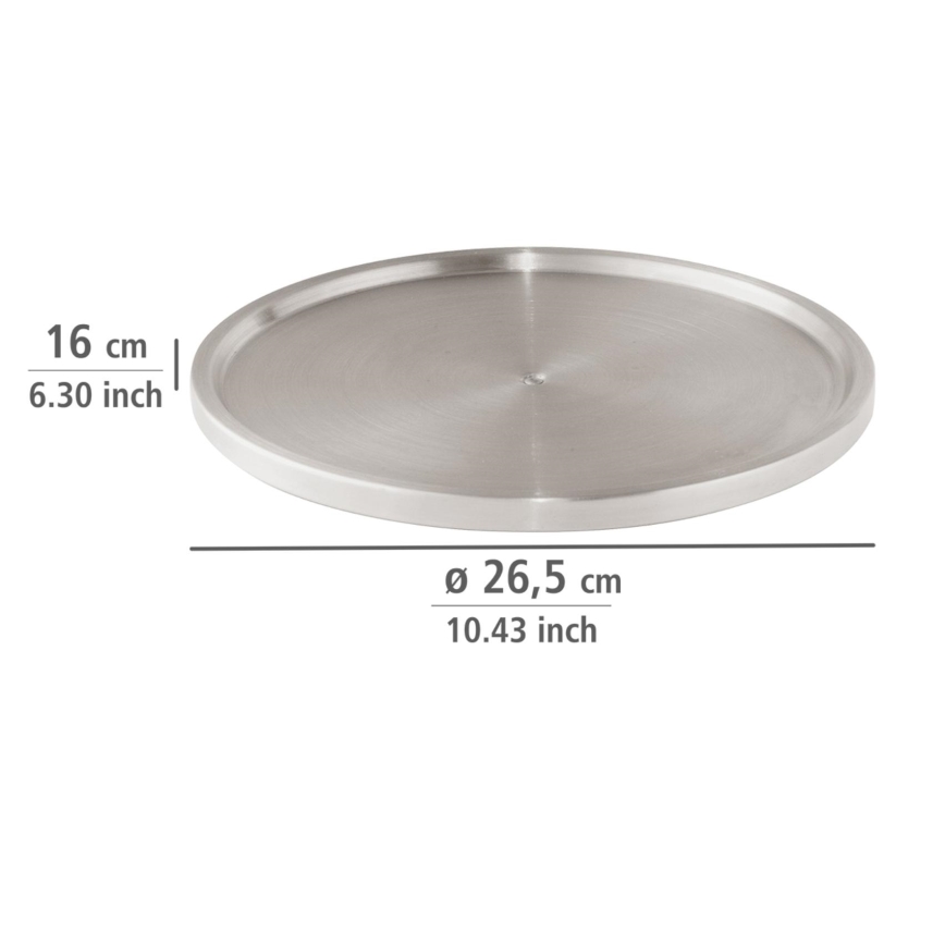 WENKO 2334100 - Tablett aus Edelstahl 26,5x1,5 cm, Edelstahl/Silber
