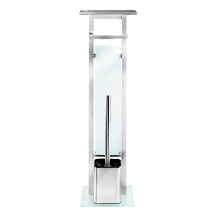 WENKO 23364100 - WC-Bürste DEBAR 21x70,5 cm Edelstahl/satin/weiß
