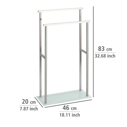 WENKO 23438100 - Handtuchständer DEBAR 20x83 cm Edelstahl/satiniert/weiß