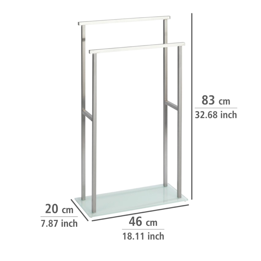WENKO 23438100 - Handtuchständer DEBAR 20x83 cm Edelstahl/satiniert/weiß