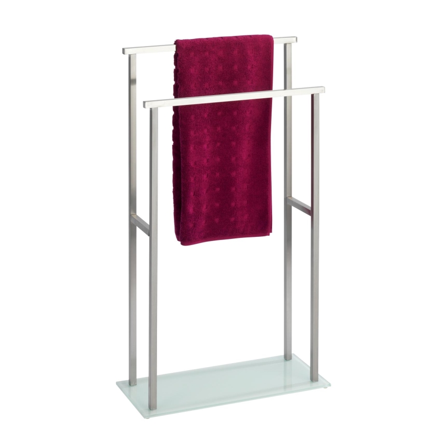 WENKO 23438100 - Handtuchständer DEBAR 20x83 cm Edelstahl/satiniert/weiß