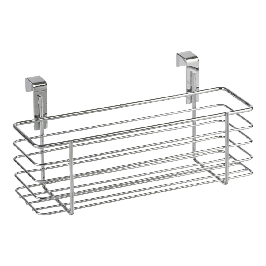 WENKO 2344100 - SLIM-Ablagekorb, 24 x 11,5 cm, glänzender Chrom/Schwarz