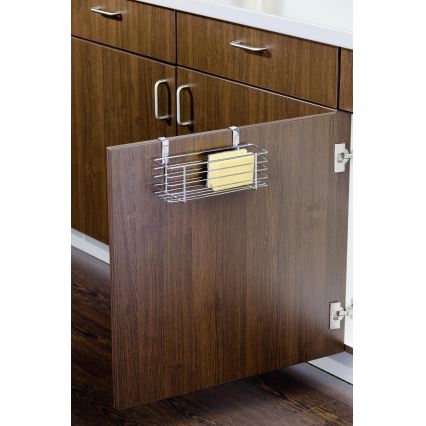WENKO 2344100 - SLIM-Ablagekorb, 24 x 11,5 cm, glänzender Chrom/Schwarz