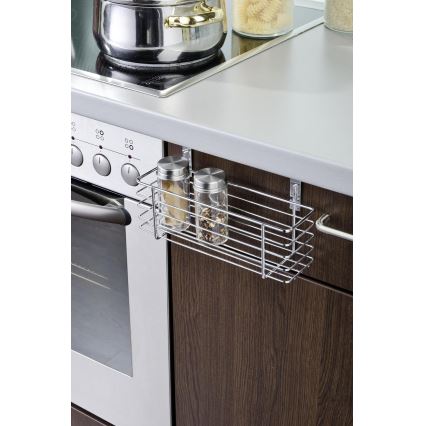 WENKO 2344100 - SLIM-Ablagekorb, 24 x 11,5 cm, glänzender Chrom/Schwarz