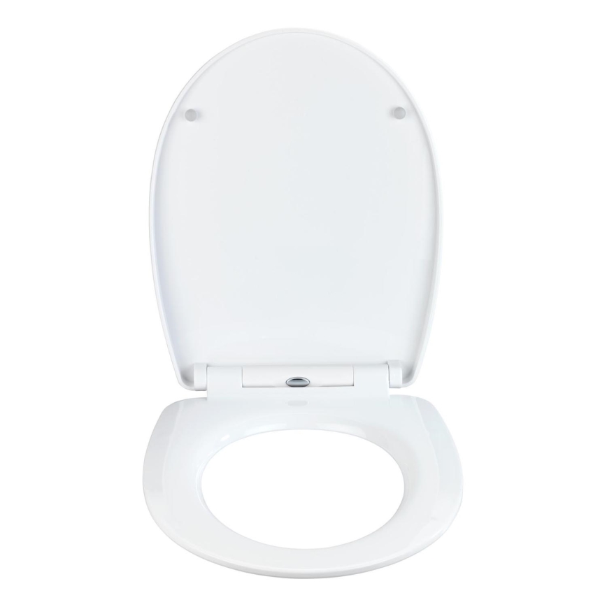 WENKO 23532100 - WC-Sitz, belastbar bis 300/350 KG, 36,5x45 cm, mehrfarbig/silberfarben