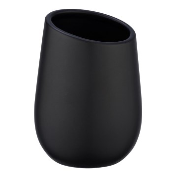 WENKO 23651800 - Zahnbürstenbecher BADI, 8 x 11 cm, schwarz
