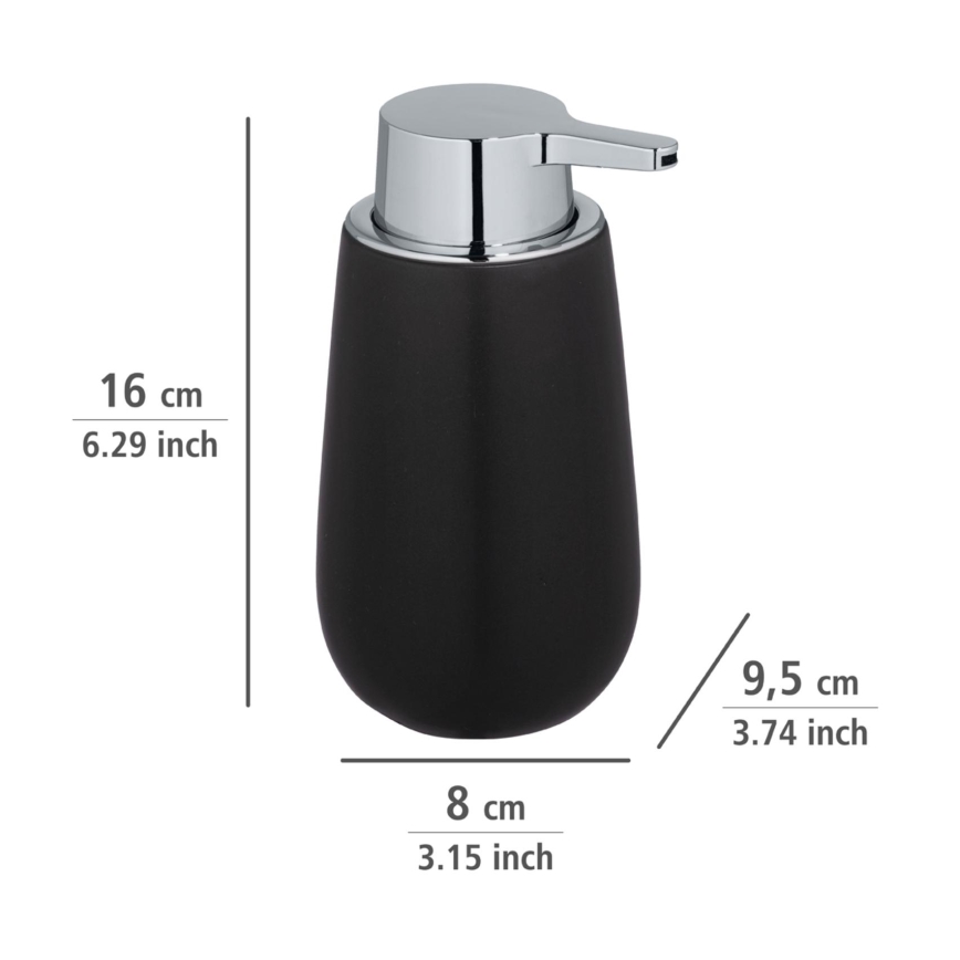 WENKO 23652800 - Seifenspender BADI 320 ml schwarz