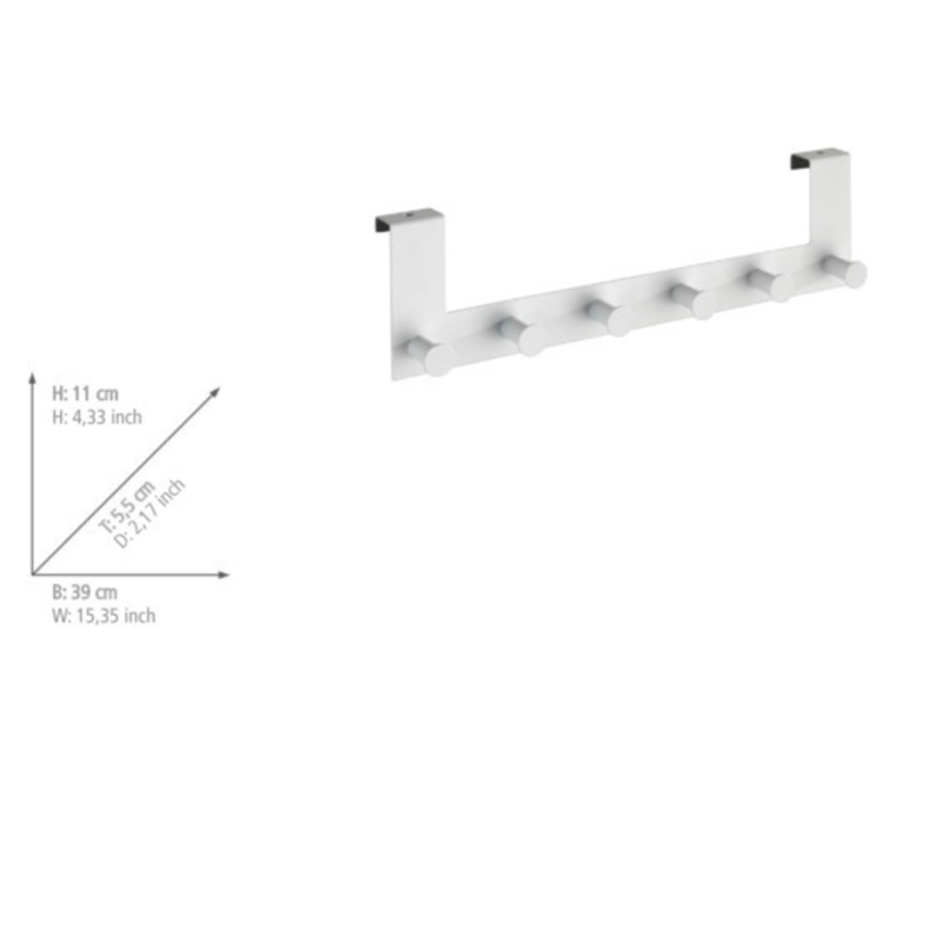 WENKO 23724100-Garderobenhaken CELANO 39x11 cm weiß