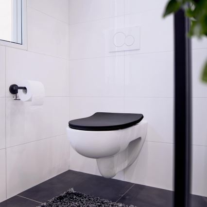 WENKO 23827100-WC WC-Sitz SEDILO 45,2x36,2 cm schwarz/silber