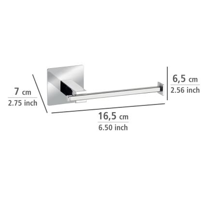WENKO 23859800 - Toilettenpapierhalter TURBO-LOC QUADRO ED 16,5x6,5 cm Edelstahl