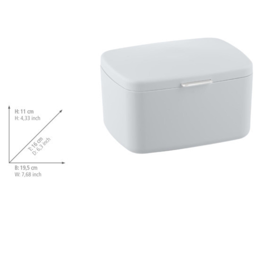 WENKO 23960100 - Box BARCELONA 19,5x16 cm weiß/hochglänzend verchromt