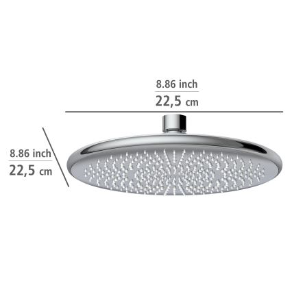 WENKO 23998100 - Duschkopf Wassersparsystem 22,5x22,5 cm glänzender Chrom
