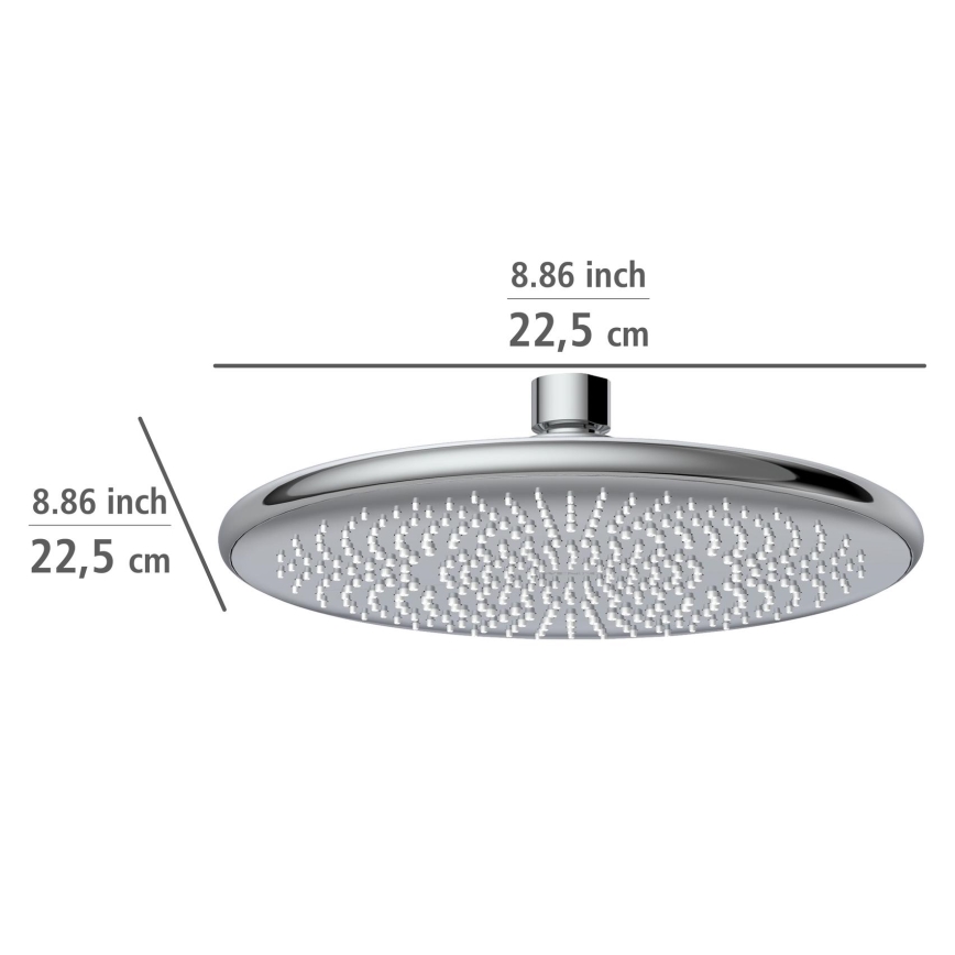 WENKO 23998100 - Duschkopf Wassersparsystem 22,5x22,5 cm glänzender Chrom