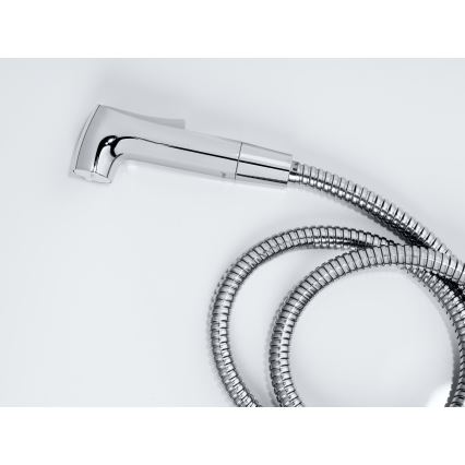 WENKO 23999100 - Bidet-Set Wassersparsystem 12x7 cm glänzender Chrom/Silber