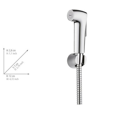 WENKO 23999100 - Bidet-Set Wassersparsystem 12x7 cm glänzender Chrom/Silber