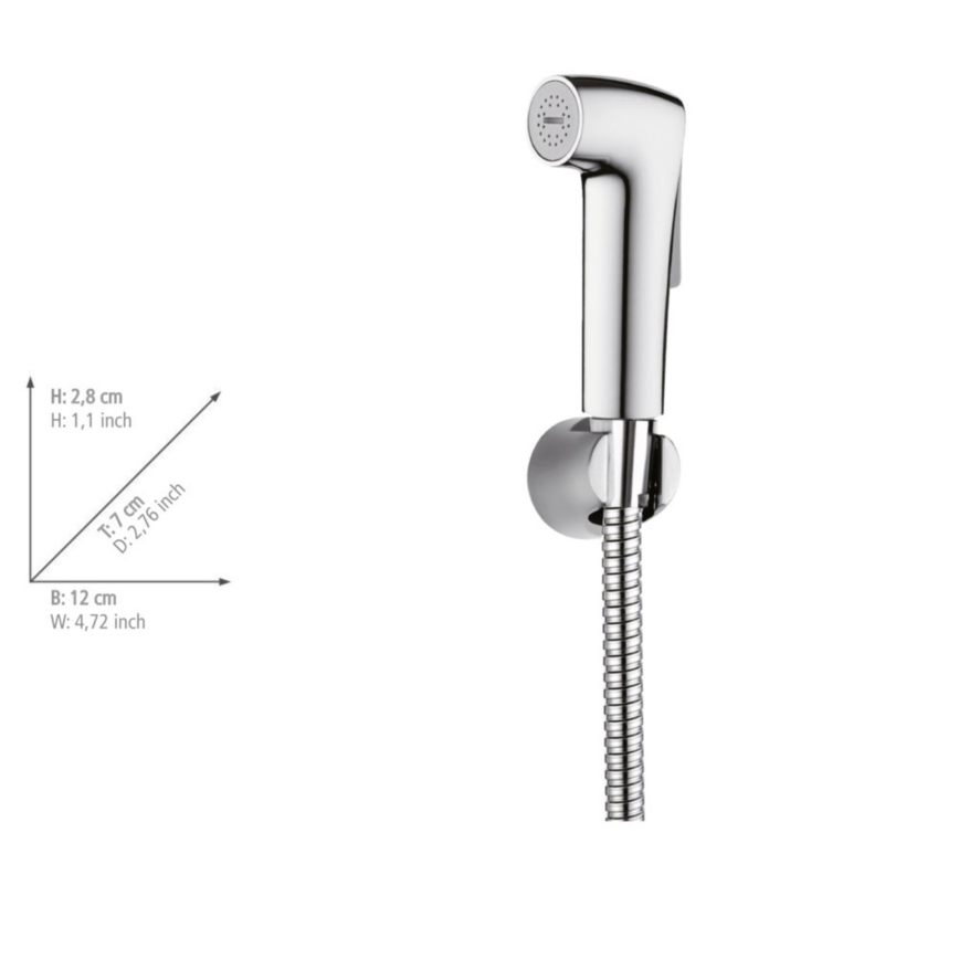 WENKO 23999100 - Bidet-Set Wassersparsystem 12x7 cm glänzender Chrom/Silber