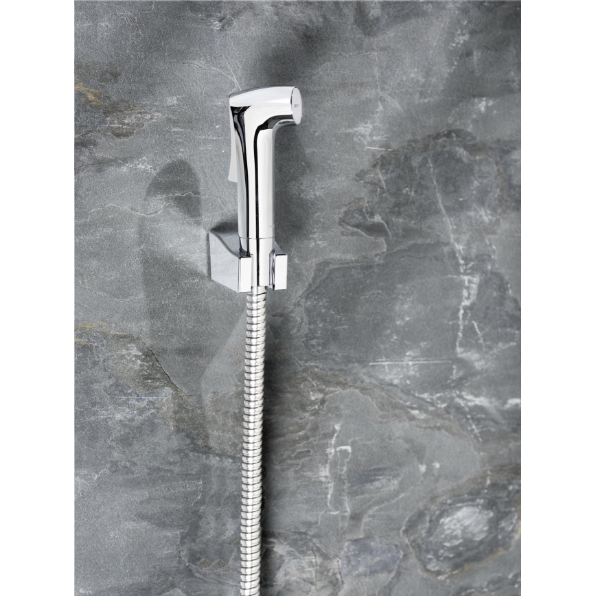WENKO 23999100 - Bidet-Set Wassersparsystem 12x7 cm glänzender Chrom/Silber
