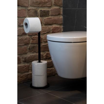 WENKO 24034100 - Toilettenpapierhalter 21x55 cm schwarz/silber
