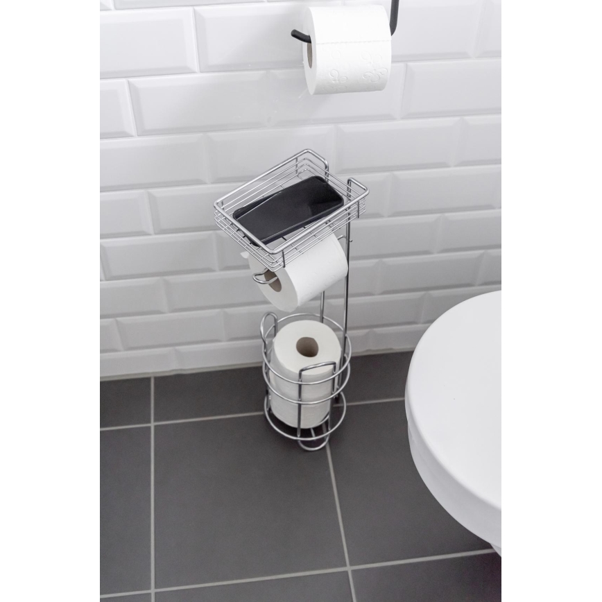WENKO 24074800 - Toilettenpapierhalter 16x59 cm, Hochglanz-Chrom