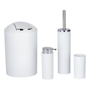 WENKO 24077800 - Set CALVO 6,5 x 13 cm weiß/hochglanzchrom