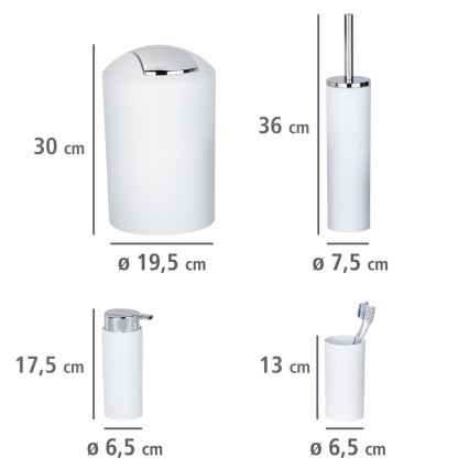 WENKO 24077800 - Set CALVO 6,5 x 13 cm weiß/hochglanzchrom