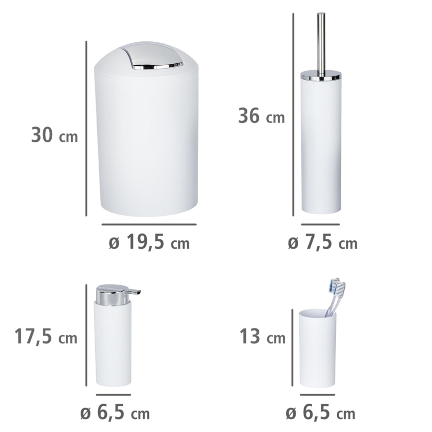 WENKO 24077800 - Set CALVO 6,5 x 13 cm weiß/hochglanzchrom