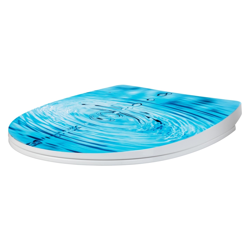 WENKO 24082800-Toilettensitz DROPLETS 45x38,8 cm mehrfarbig/Glanzchrom