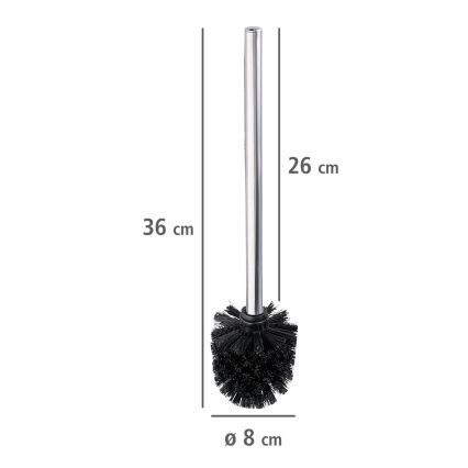 WENKO 24089800 - WC-Bürste 8x35 cm Edelstahl/silber/schwarz