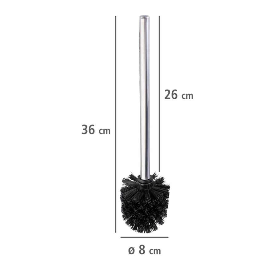 WENKO 24089800 - WC-Bürste 8x35 cm Edelstahl/silber/schwarz