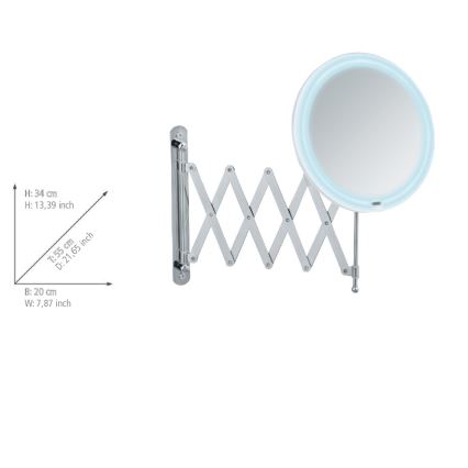 WENKO 24102100 - Spiegel BARONA 20x34 cm glänzender Chrom